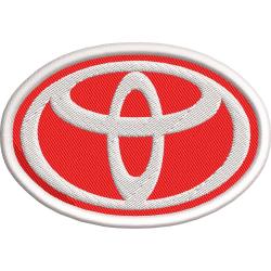 Нашивка патч TOYOTA бело-красный на клеевой основе 95х65мм