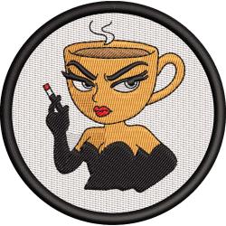 Нашивка патч мем Эспрессона Сеньора (Espressona Signora) из серии AI Brainrot Animals meme на клеевой основе