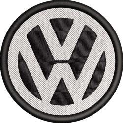 Патч нашивка круглый логотип Volkswagen (Фольцваген) образца 1948 года на клеевой основе 75мм