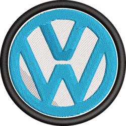 Патч нашивка круглый логотип Volkswagen (Фольцваген) образца 1967 года на клеевой основе 75мм