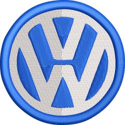 Патч нашивка круглий логотип Volkswagen (Фольцваген) зразка 1978 року на клейовій основі 75мм