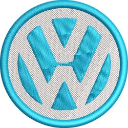 Патч нашивка круглый логотип Volkswagen (Фольцваген) образца 1989 года на клеевой основе 75мм