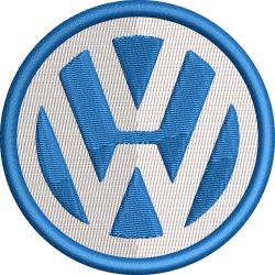 Патч нашивка круглий логотип Volkswagen (Фольцваген) зразка 1995 року на клейовій основі 75мм