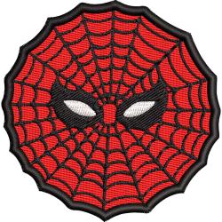 Патч нашивка Людина Павук (Spider Man) обличчя в павутинні 80мм на клейовій основі