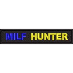 Шеврон нагрудний чорний Milf Hunter (Мілф Хантер) 25х120мм на липучці